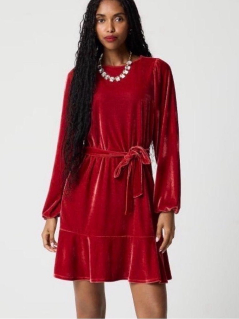 NWT J. Crew Factory Velvet Tie-Waist Mini Dress Holiday Party Dress Stretch XS
